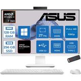 Asus Expertcenter P600 Aio (PM670KA) Amd Ryzen™aı 7 350 Upto 5.0ghz 128GB Ddr5 256GB SSD Amd Radeon™ 860M 27"fhd (1920 x 1080)SRGB: 100% WIN11HOME Allınone Bilgisayar PM670KA350H36+ZETTAUSBBELLEK - Beyaz
