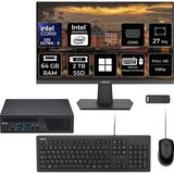 Asus Expertcenter PB64 Core Ultra 5 225 64GB Ram 2tb SSD 27" Full Hd Monitör WIN11 Pro PB64-B50060MHP834 Mini Masaüstü Bilgisayar + Per4 USB Bellek - Windows 11 Pro