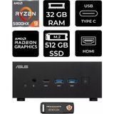 Asus Expertcenter Pn52 R9-5900Hx 32Gb Ram 512Gb Ssd Fdos Mini Masaüstü Pc & Per4 Bellek