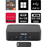 Asus Expertcenter PN54-S1 Ryzen 5 220 64GB Ram 512GB SSD WIN11 Home PN54-BBR522MNS1P382 Mini Masaüstü Bilgisayar + Per4 USB Bellek - Windows 11 Home