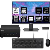 Asus Expertcenter PN64 Intel Core I3-1220P 8gb Ram 1tb SSD 27" Full Hd Monitör WIN11 Home PN64-BB3012MDP753 Mini Masaüstü Bilgisayar + Per4 USB Bellek - Windows 11 Home