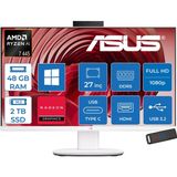 Asus Expertcenter V600 Aio (VM670GA) Amd Ryzen™aı 7 445 Upto 4.6ghz 48GB Ddr5 2tb SSD Amd Radeon™ 840M 27"fhd 300NITS Srgb: 100% WIN11HOME Allınone Bilgisayar VM670GA350H19+ZETTAUSBBELLEK - Beyaz