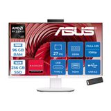 Asus Expertcenter V600 Aio (Vm670ga) Amd Ryzen™Aı 7 445 Upto 4.6Ghz 96Gb Ddr5 256Gb Ssd Amd Radeon™ 840M 27"Fhd 300Nıts Srgb: 100% Freedos Allınone Bilgisayar Vm670ga350f31+Zettausbbellek
