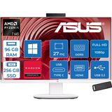 Asus Expertcenter V600 Aio (VM670GA) Amd Ryzen™aı 7 445 Upto 4.6ghz 96GB Ddr5 256GB SSD Amd Radeon™ 840M 27"fhd 300NITS Srgb: 100% WIN11HOME Allınone Bilgisayar VM670GA350H31+ZETTAUSBBELLEK - Beyaz