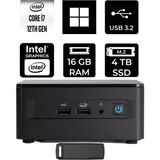 Asus Nuc 12 Pro Tall Intel Core I7-1260P 16GB Ram 4tb SSD WIN11 Pro RNUC12WSHI700002IP410 Mini Masaüstü Bilgisayar + Per4 USB Bellek - Windows 11 Pro