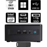 Asus Nuc 12 Pro Tall Intel Core I7-1260P 64GB Ram 1tb SSD WIN11 Pro RNUC12WSHI700002IP433 Mini Masaüstü Bilgisayar + Per4 USB Bellek - Windows 11 Pro