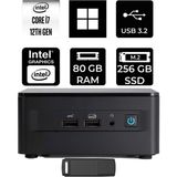 Asus Nuc 12 Pro Tall Intel Core I7-1260P 80GB Ram 256GB SSD WIN11 Home RNUC12WSHI700002IP386 Mini Masaüstü Bilgisayar + Per4 USB Bellek - Windows 11 Home