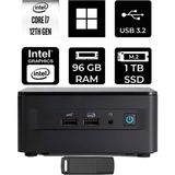 Asus Nuc 12 Pro Tall Intel Core I7-1260P 96GB Ram 1tb SSD WIN11 Pro RNUC12WSHI700002IP443 Mini Masaüstü Bilgisayar + Per4 USB Bellek - Windows 11 Pro