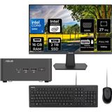 Asus Nuc 15 Pro Tall Intel Core 3-100U 16GB Ram 2tb SSD 27" Full Hd Monitör Freedos RNUC15CRHI300002P709 Mini Masaüstü Bilgisayar + Per4 USB Bellek - Yok (Free Dos)