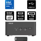 Asus Nuc 15 Pro Tall Intel Core 3-100U 16Gb Ram 4Tb Ssd Freedos Rnuc15Crhı300002P310 Mini Masaüstü Bilgisayar + Per4 Usb Bellek