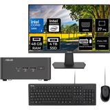 Asus Nuc 15 Pro Tall Intel Core 3-100U 48GB Ram 4tb SSD 27" Full Hd Monitör Freedos RNUC15CRHI300002P730 Mini Masaüstü Bilgisayar + Per4 USB Bellek - Yok (Free Dos)