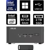 Asus Nuc 15 Pro Tall Intel Core 5-210H 80Gb Ram 2Tb Ssd Win11 Pro Rnuc15Crhc500002P439 Mini Masaüstü Bilgisayar + Per4 Usb Bellek