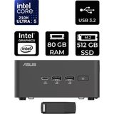 Asus Nuc 15 Pro Tall Intel Core 5-210H 80GB Ram 512GB SSD Freedos RNUC15CRHC500002P337 Mini Masaüstü Bilgisayar + Per4 USB Bellek - Yok (Free Dos)