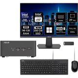 Asus Nuc 15 Pro Tall Intel Core 5-210H 96GB Ram 256GB SSD 27" Full Hd Monitör WIN11 Home RNUC15CRHC500002P791 Mini Masaüstü Bilgisayar + Per4 USB Bellek - Windows 11 Home