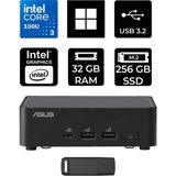 Asus NUC14 Pro Slim Kit Intel Core 3-100U 32GB Ram 256GB SSD WIN11 Pro RNUC14RVKI300002IP416 Mini Masaüstü Bilgisayar + Per4 USB Bellek - Windows 11 Pro