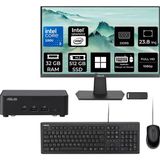 Asus NUC14 Pro Slim Kit Intel Core 3-100U 32GB Ram 512GB SSD 23.8" Full Hd Monitör WIN11 Pro RNUC14RVKI300002IP617 Mini Masaüstü Bilgisayar + Per4 USB Bellek - Windows 11 Pro