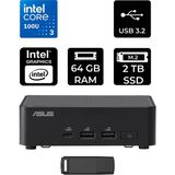 Asus NUC14 Pro Slim Kit Intel Core 3-100U 64GB Ram 2tb SSD Freedos RNUC14RVKI300002IP334 Mini Masaüstü Bilgisayar + Per4 USB Bellek - Yok (Free Dos)