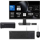 Asus NUC14 Pro Slim Kit Intel Core 3-100U 8gb Ram 1tb SSD 27" Full Hd Monitör WIN11 Home RNUC14RVKI300002IP753 Mini Masaüstü Bilgisayar + Per4 USB Bellek - Windows 11 Home