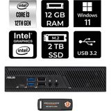 Asus PB63 i3 13100 Mini PC 12GB RAM 2TB SSD Win11 Home + Per4 USB PB63P1309