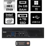 Asus PB63 i3 13100 Mini PC 24GB RAM 4TB SSD Win11 Home + Per4 USB PB63P1325