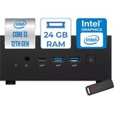 Asus PN64 Intel Core I3 1220P 4.4ghz 24GB Ddr5 2tb SSD Intel UHD Graphics Windows 11 Pro Kurumsal Mini Bilgisayar BB3012MDP14 + Zetta USB Bellek - Siyah