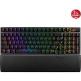 Asus ROG STRIX SCOPE II 96 Wireless Oyuncu Klavyesi 3 Farklı Bağlantı (2.4GHz RF, BT, Kablolu) ROG NX SNOW Mekanik Switch AURA SYNC RGB, Bilek destekli