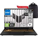 Asus Tuf Gaming F16 I7-14650HX 64-Gbddr5 4 Tbssd RTX5050 (8GB-GDDR7-115W) 16" Wuxga 165Hz Windows 11 Home + Sırt Çantası FX608JHR-RV048QB35 - 64 GB