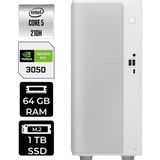Asus V500 Mini Tower Core 5 210H RTX 3050 Mini PC 64GB RAM 1TB SSD FreeDOS + Per4 USB V50105210H016WP494 - Beyaz