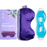 ASUTRA İpek Göz Yastığı, Mor Kutu Seti | Lavanta ve Keten Tohumları ile Doldurulmuş | Ağırlıklı | Meditasyon ve Işık Engelleyici Göz Bağı