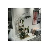 Asvera 28-018 Büyük C Tipi Dekoratif Metal Ahşap Çiçeklik - 180 Cm Dev Saksı Standı Rafı