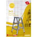 ASVERA 3+3 Çift Çıkışlı Profil Merdiven – Güvenli, Kaymaz, Ev & İş Yeri Kullanımı İçin