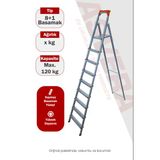 Asvera 8+1 (9 Basamaklı) Katlanabilir Profil Merdiven - Sağlam Çelik Çatı Ve Dış Cephe Merdiveni
