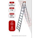 Asvera 9+1 (10 Basamaklı) Katlanabilir Profil Merdiven - Çelik Çatı Ve Endüstriyel Merdiven