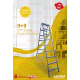 Asvera Elmas Serisi - 9+9 Basamaklı Çift Çıkışlı Galvanizli Profil Merdiven (Ev, Bahçe, Işyeri Için Uygun)