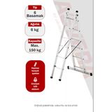Asvera Endüstriyel 4 Metre A Tipi 2 Parçalı Alüminyum Merdiven - 1.4 Mm Profesyonel Merdiven
