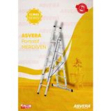Asvera Endüstriyel 6 Metre A Tipi 3 Parçalı Alüminyum Merdiven - 1.4 Mm Profesyonel Merdiven