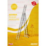 Asvera Endüstriyel 9 Metre A Tipi 3 Parçalı Alüminyum Merdiven - 1.4 Mm Profesyonel Merdiven