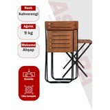 Asvera New Payitaht 2+1 Set Krem Katlanır Masa Sandalye Balkon Takımı - Çok Renkli
