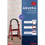 Asvera Patika 2 Basamaklı Kırmızı Ev Tipi Merdiven - Dekoratif Kaymaz Basamaklı Sağlam Merdiven
