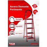 Asvera Patika 5'li Ev Tipi Merdiven Kırmızı