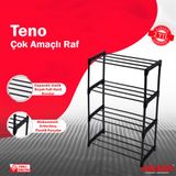 ASVERA - Teno Çok Amaçlı Raf - 4 Katlı Metal Ayakkabılık - Organizer - Kitaplık - Çamaşır Kurutmalık - Düzenleyici - Çiç