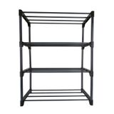 Asvera Teno Çok Amaçlı Raf - 4 Katlı Metal Ayakkabılık - Organizer - Kitaplık - Kurutmalık - Düzenleyici - Çiçeklik