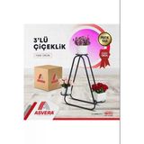 Asvera Üçgen 3 Katlı Dekoratif Çiçeklik Standı - Modern Metal Saksı Rafı Balkon Düzenleyici
