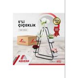 Asvera Üçgen 5 Katlı Dekoratif Çiçeklik Standı - Metal Çok Amaçlı Saksı Rafı Bahçe Düzenleyici