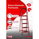 ASVERA Yakut Serisi – Patika 5 Basamaklı Katlanır Merdiven | Depo, Bahçe ve Ev için Güvenli