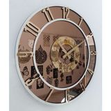 Aswood Gerçek Aynalı Cam Duvar Saati - Bronz - 50 cm