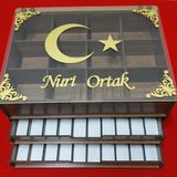 aswood saat tesbih ve bileklik koleksiyon kutusu (ayyıldız)
