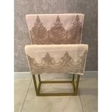 ASY Collection Fransız Dantelli Çeyizlik 2'li El ve Yüz Havlusu 50X90 %100 Pamuk - Cappuccino - Pudra - 50 x 90 cm