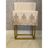 ASY Collection Fransız Dantelli Çeyizlik El ve Yüz Havlusu 50X90 %100 Pamuk - Cappuccino - 50 x 90 cm