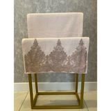 ASY Collection Fransız Dantelli Çeyizlik El ve Yüz Havlusu 50X90 %100 Pamuk - Pudra - 50 x 90 cm